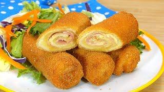 Rollitos de Jamón y Queso en Solo 2 Minutos¡Fáciles y Rápidos!