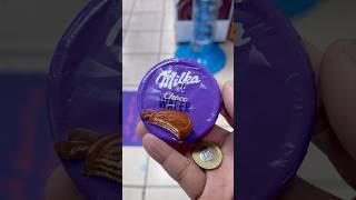  yummy Milka Choco wafer with pink gumballs#satisfying #asmr #chocolate