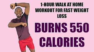 1-Hour WALKING IN PLACE WORKOUT FOR RAPID WEIGHT LOSS - Burn 550 Calories