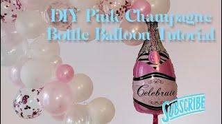 Pink Champagne Bottle with Bubble Balloon #shorts #Tutorial