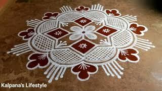 PanguniUtheramSpecial/5/flowerspadikollam Easy Rangoli design BeautifulKollam pandagamuggulu