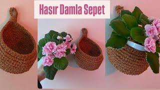 DIY Damla Sepet: Kolay ve Şık  #hasırsepet #dekoratifsepet #kağıtip #crochet #diy