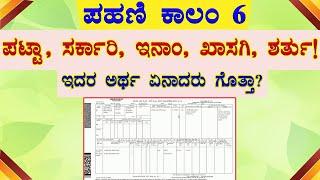 ಪಹಣಿ ಪಟ್ಟಾ ಕಾಲಂ ಪಟ್ಟಾ, ಸರ್ಕಾರಿ, ಇನಾಂ, ಖಾಸಗಿ, ಶರ್ತು // RTC Karnataka / ಪಹಣಿ ಪಟ್ಟಾ ಕಾಲಂ / RTC Kannada.