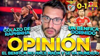 GOLAZO DE RAPHINHA Y EL BENFICA SE VA HUNDIDO | BENFICA 0-1 FC BARCELONA | CHAMPIONS | UBIETOO