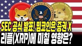 SEC 난리난 공식 발표 , 리플에 미칠 영향 #xrp