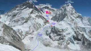 Everest South Col Animated Route Map