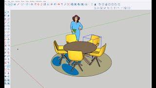 SketchUp 2024 Copy and Equally Space Chairs in a Circle