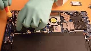 Samsung Series 7 Ultra ATIV Book 730U3E-S03 disassembly upgrading SSD and RAM