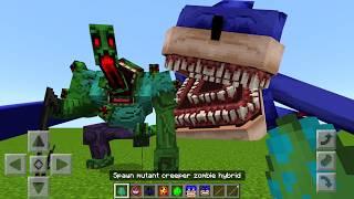 Every Shin Sonic vs Mutant Zombie Creeper Hybrid Mod ADDON UPDATE in MINECRAFT PE