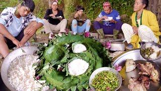 jungle man's family Dashain celebration in their village house || Dashain party in village ||