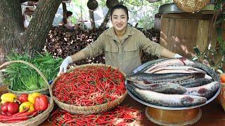 Chili and Snake head fish recipe - Delicious snake head fish cooking - Cooking with Sreypov