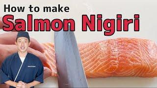 How to make Salmon Nigiri Sushi and roll from a fillet.