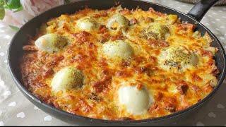 How to cook delicious breakfast from boiled eggs, cheese and sausage   صبحانه کچالو تخم پنیر و ساسج