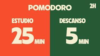 25 / 5 temporizador pomodoro - 2 horas de estudio con mensajes motivadores