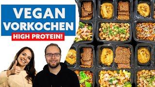 Proteinreich vegan vorkochen - günstig & schnell | vegane Rezepte | Meal Prep  High Protein Abnehmen