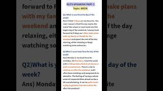 IELTS speaking part 1 Topic - week #writingtask2 #ieltspeaking #ielts #ieltstips