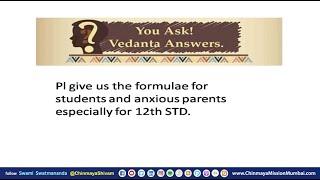 08 - YAVA - Please give us the formula for students and anxious parents especially for 12th STD