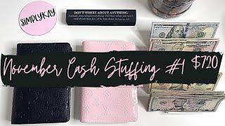 NOVEMBER #1 CASH ENVELOPE + SINKING FUNDS STUFFING | CASH STUFFING| SIMPLYKAY