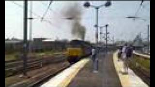 Slightly sick Sulzer Cotswold Rail Class 47 (Brush Type 4) clags off Norwich with a Yarmouth drag