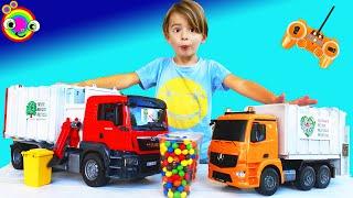 ️Garbage Trucks for Kids️ | BLiPPi Toy | Remote control Brüder Rubbish Truck | min min playtime