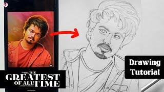 Goat thalapathy vijay drawing loomis method tamil | #goatvijay #vijaydrawing