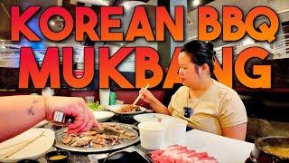 All You Can Eat Korean BBQ Mukbang 먹방 Unlimited Pork Belly + Brisket Eating Show! (Cooking + Eating)