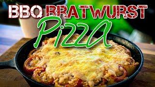 Bratwurst Pan Pizza  -  Wenige Zutaten und trotzdem sowas von lecker!!! #BBQ #Grillen #Pizza