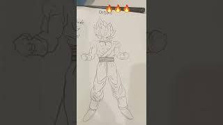 songoku drawing art  ️️ #short #drawingtutorial