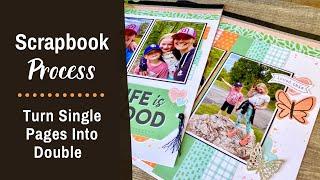 Turn Single Scrapbook Pages into a 2-Page Layout | Stepping Up a Kit Scrapbooking Idea