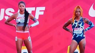 Sha’ccari Richardson BATTLES Gabby Thomas In 100m HEAT 1 LA GRAND PRIX 2023…