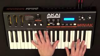 AKAI Miniak (Part 1: Pad, Lead, Bass) - Factory Presets Demo (no talking)