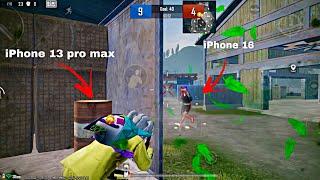 Finally iPhone 16 vs iPhone 13 pro max 120 FPS | best reflex and headshot | PUBG MOBILE