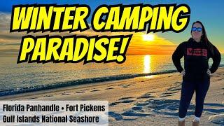 THE BEST LOCATION FOR WINTER CAMPING! | Fort Pickens Gulf Islands National Seashore