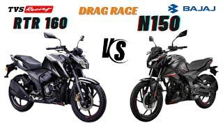 PULSAR N150 2024 DIGITAL METER VS APACHE 160 RTR 4V || DRAG RACE FULL THROTTLE  🫡!!!