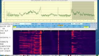 exploring the VLF band with QUiSK SDR using a soundcard's line input & FERRiTE ROD LOOPSTiCK antenna
