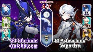 【Genshin Impact】NEW Spiral Abyss 4.7 Floor 11 - Clorinde Quickbloom & Arlecchino Vape | Full Stars⭐