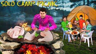 Solo Camp Picnic Tawa Bhaji Chicken Cooking on Rock Hindi Kahaniya Hindi Stories Hindi Moral Stories