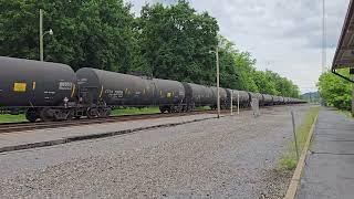 Norfolk Southern #3628 leads an oil train at Lewistown, PA (05/25/2025)