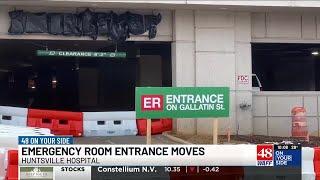 Huntsville Hospital temporarily moves emergency room entrance for construction