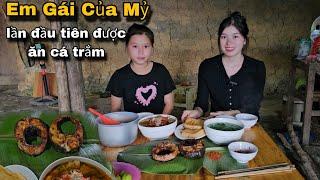 Lần Đầu Tiên Em Gái Của Mỷ Ăn Món Cá Trắm Chị Nướng Sẽ Như Thế Nào | Em Mỷ TV