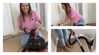 Vacuuming With Henry - Vacuuming The Stairs and Carpet Edges - Crevice Tool Lots of Little Beads!