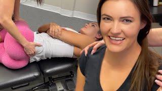 Cheerleader goes to the Chiropractor twice - 2 adjustment visits