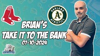 Free MLB Betting Predictions Today 7/10/24 MLB Picks | Brian's Take it to the Bank