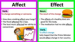 AFFECT vs EFFECT | What's the difference? | Learn with examples