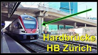 Mit der S-Bahn von der Hardbrücke zum Hauptbahnhof Zürich fahren