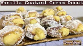 Vanilla Custard Cream Filled Donut | How To Make Vanilla Custard Cream Donut