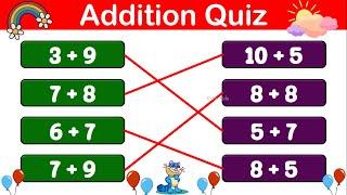 Addition Quiz |  Basic addition for kids |  Math Test for Addition 1 - 20 | Addition | Sum |