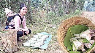 Single mother - Harvesting Banana trees to sell - Cleaning the house l La Thi Lan