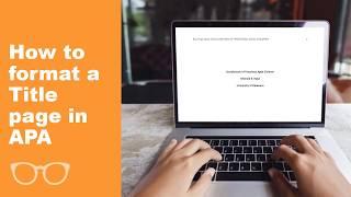 How to format a title page in apa