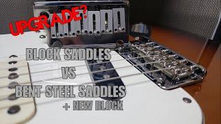 American Standard Strat Bridge Upgrade? | Block Saddles vs Vintage Bent Steel Saddles + New Block